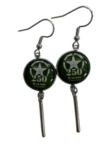 Officially Licensed Military Bar Drop Earrings – 250th Anniversary Collection (Army, Navy, Marine)