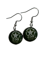 Officially Licensed Military Drop Earrings – 250th Anniversary Collection (Army, Navy, Marine)