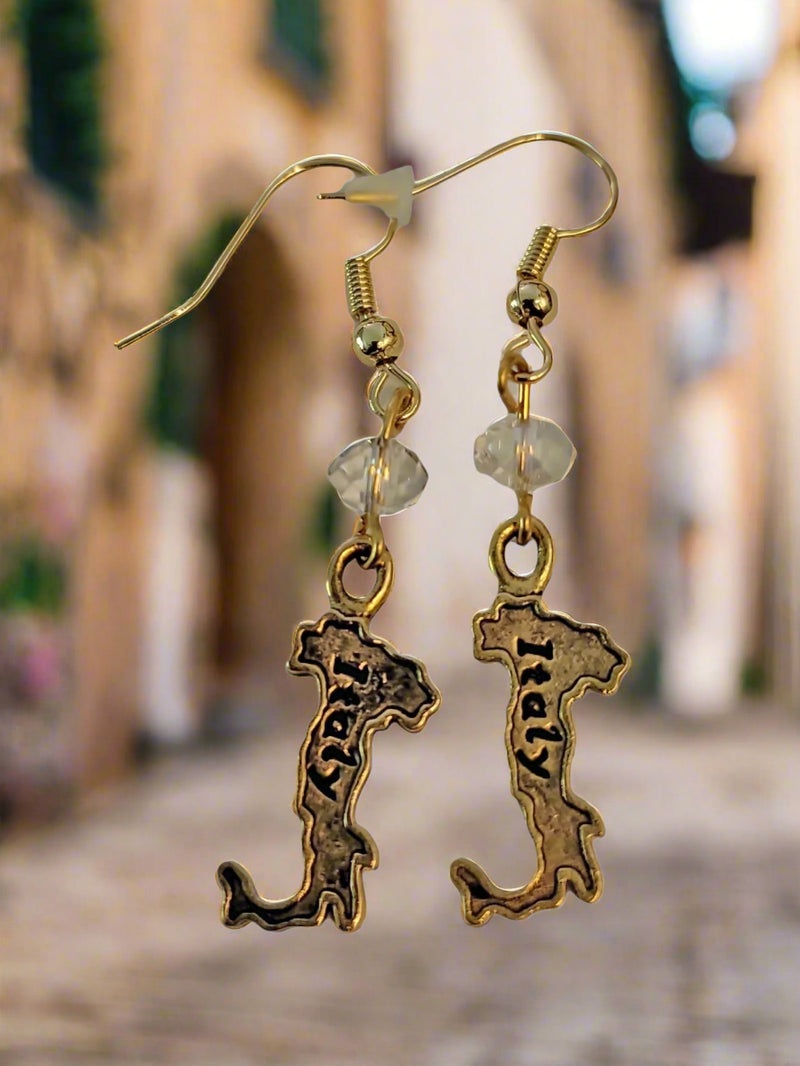 Gold Italy Boot Charm Earrings | A Stylish and Patriotic Way to Show Your Love of Italy