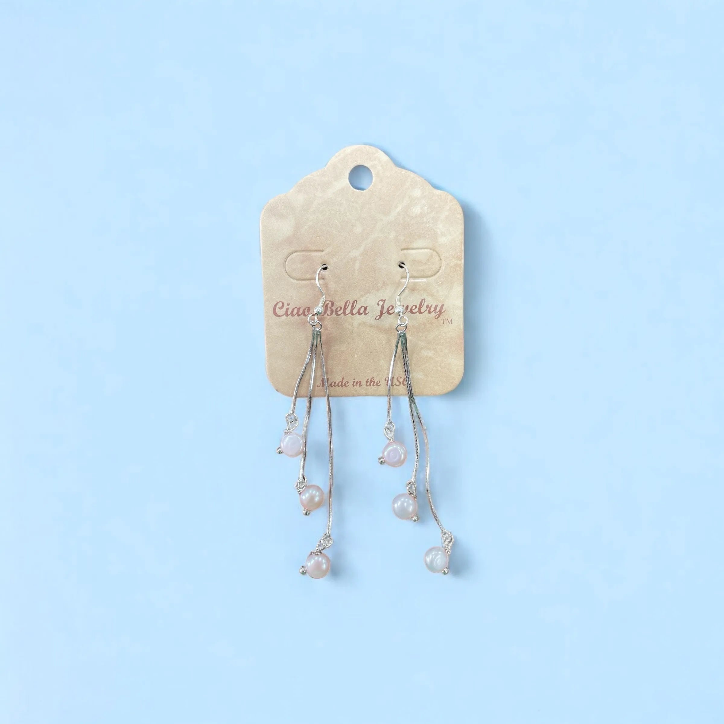 Elegant Freshwater Pearl Drop Earrings in Sterling Silver - Timeless Style