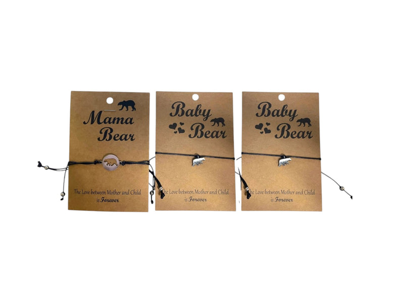 Mama & Baby Bear Bracelet Set - Matching Mother-Child/Friendship Jewelry Gift