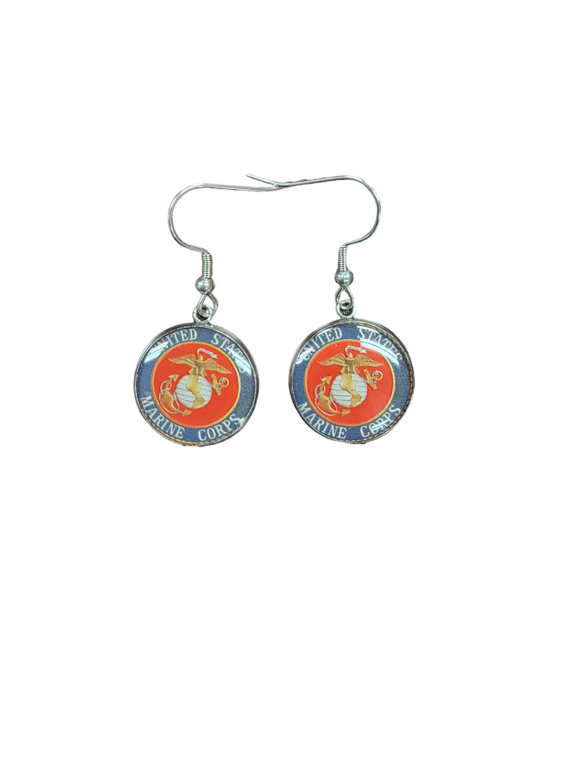 Officially Licensed Marine Corps Seal, Marine Corps Black, Marine Corps Green or Eagle Globe and Anchor Earrings - A Proud Symbol of Service and Sacrifice