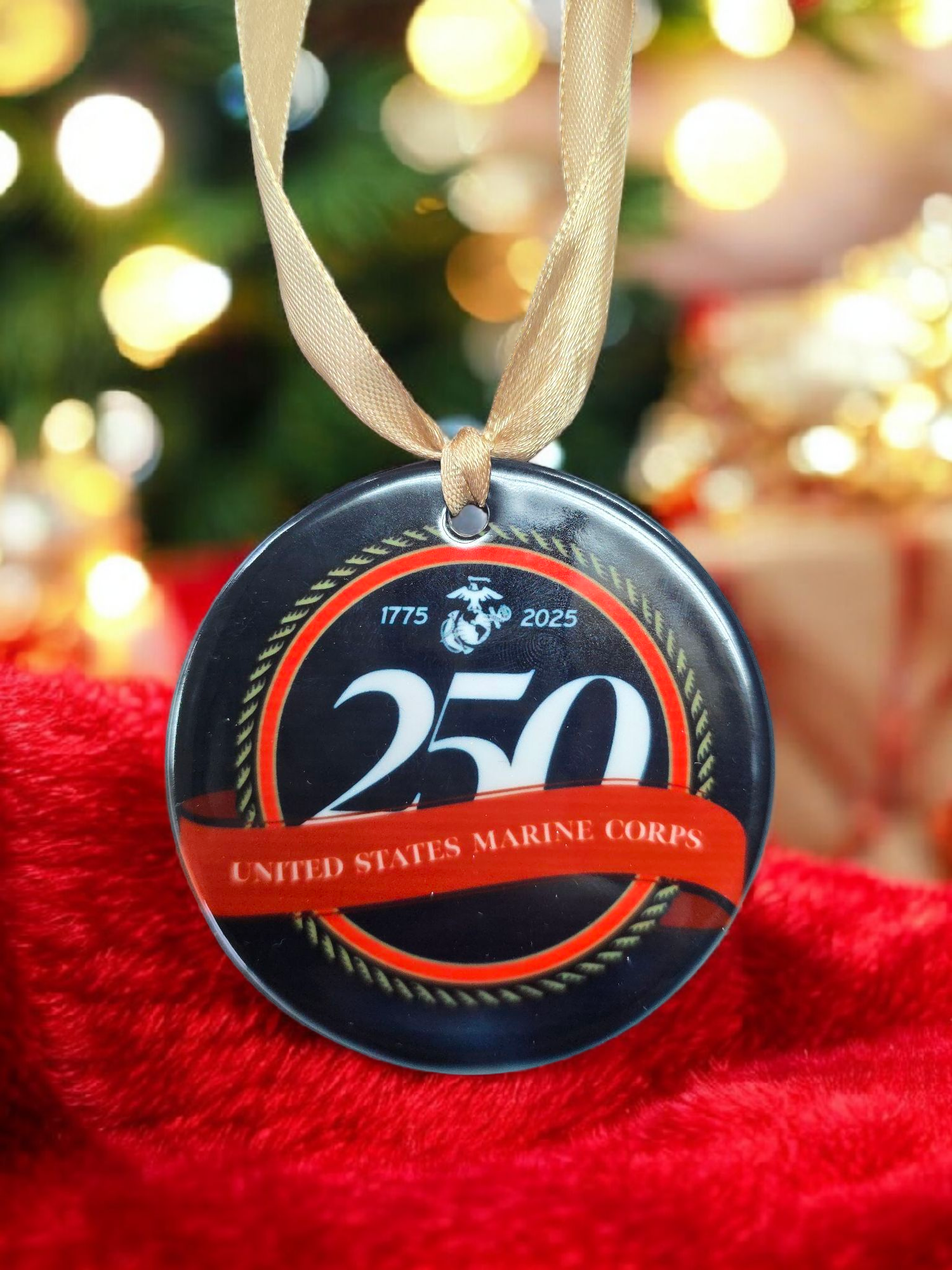 Limited Edition Military Ornament – 250th Anniversary Collection (Army, Navy, Marine) Made in USA -Officially Licensed
