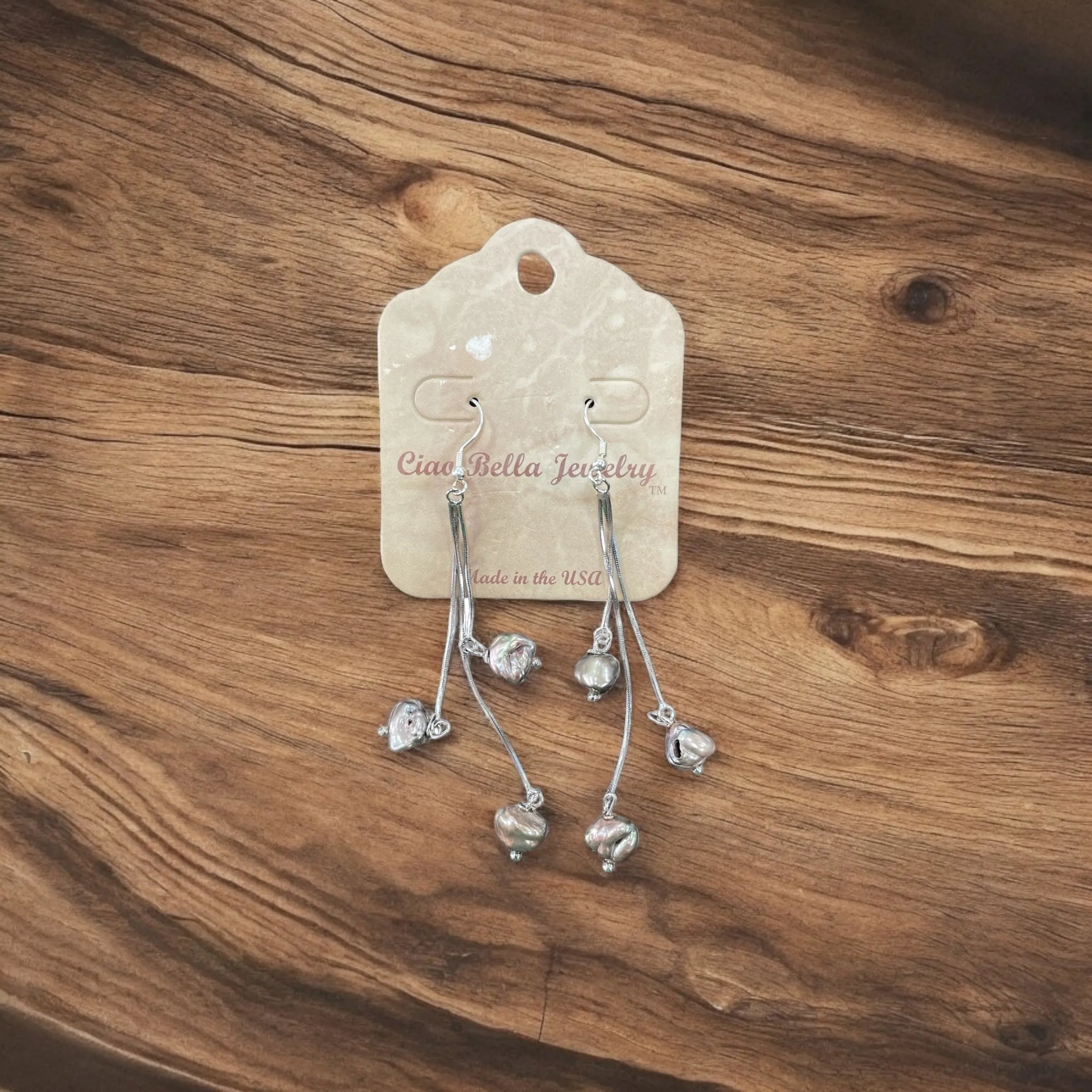 Elegant Freshwater Pearl Drop Earrings in Sterling Silver - Timeless Style