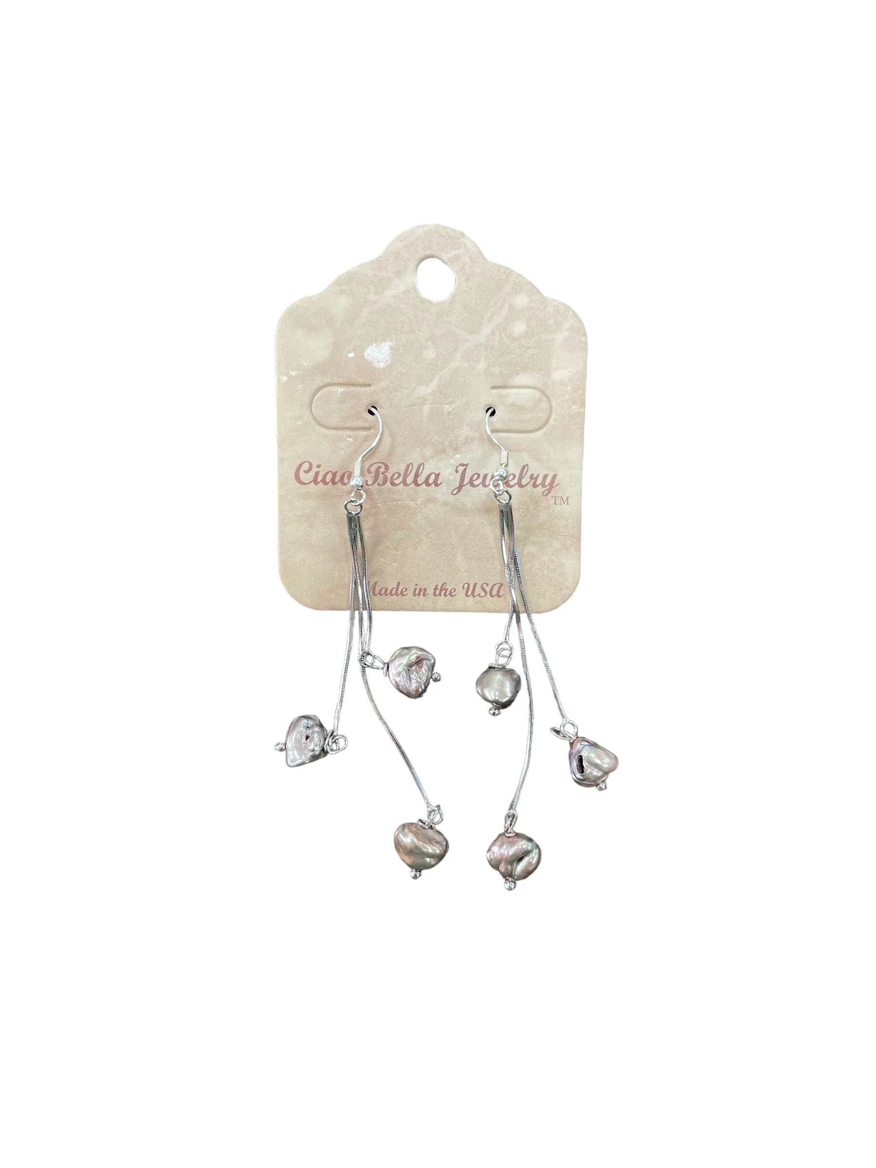 Elegant Freshwater Pearl Drop Earrings in Sterling Silver - Timeless Style