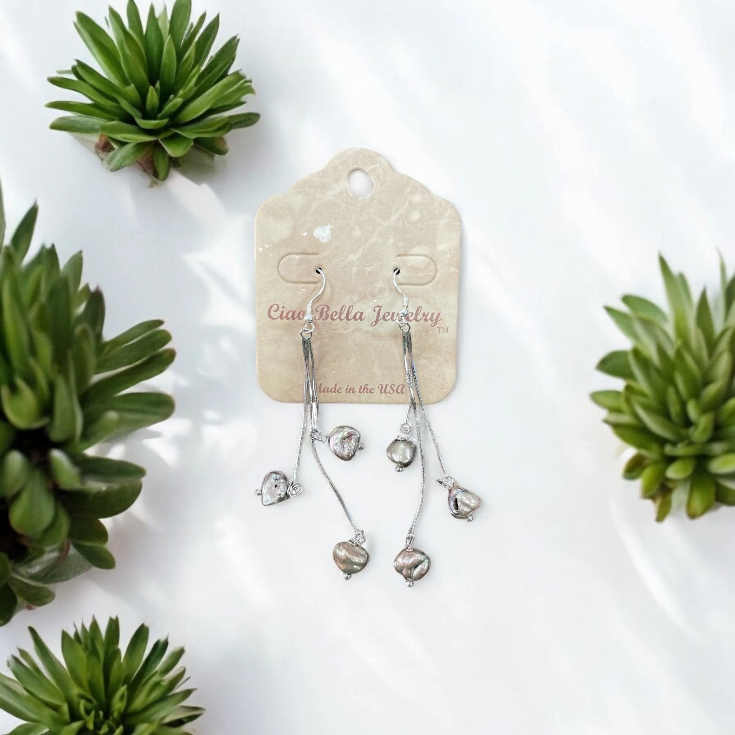 Elegant Freshwater Pearl Drop Earrings in Sterling Silver - Timeless Style