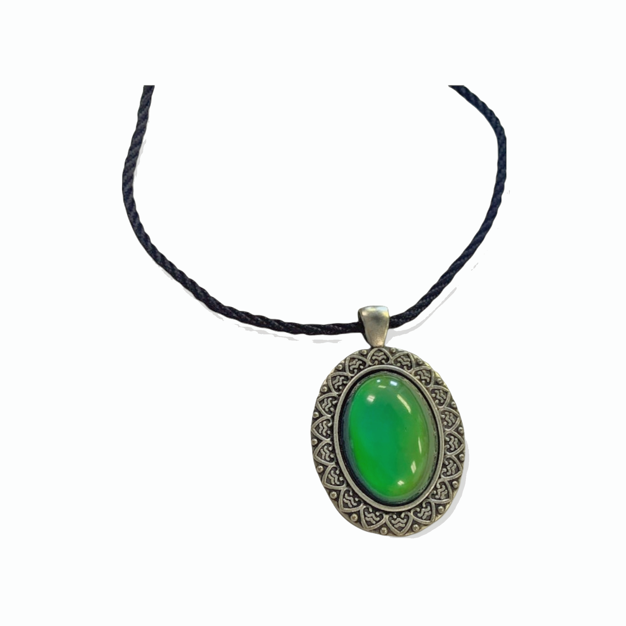 70s Bohemian Mood Bead Necklace - Color Changing Retro Jewelry - Handmade Boho Gift