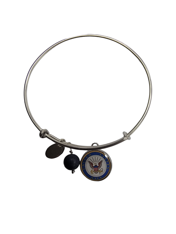 US Navy Bangle Bracelet | Officially Licensed, Stainless Steel, One Size Fits Most