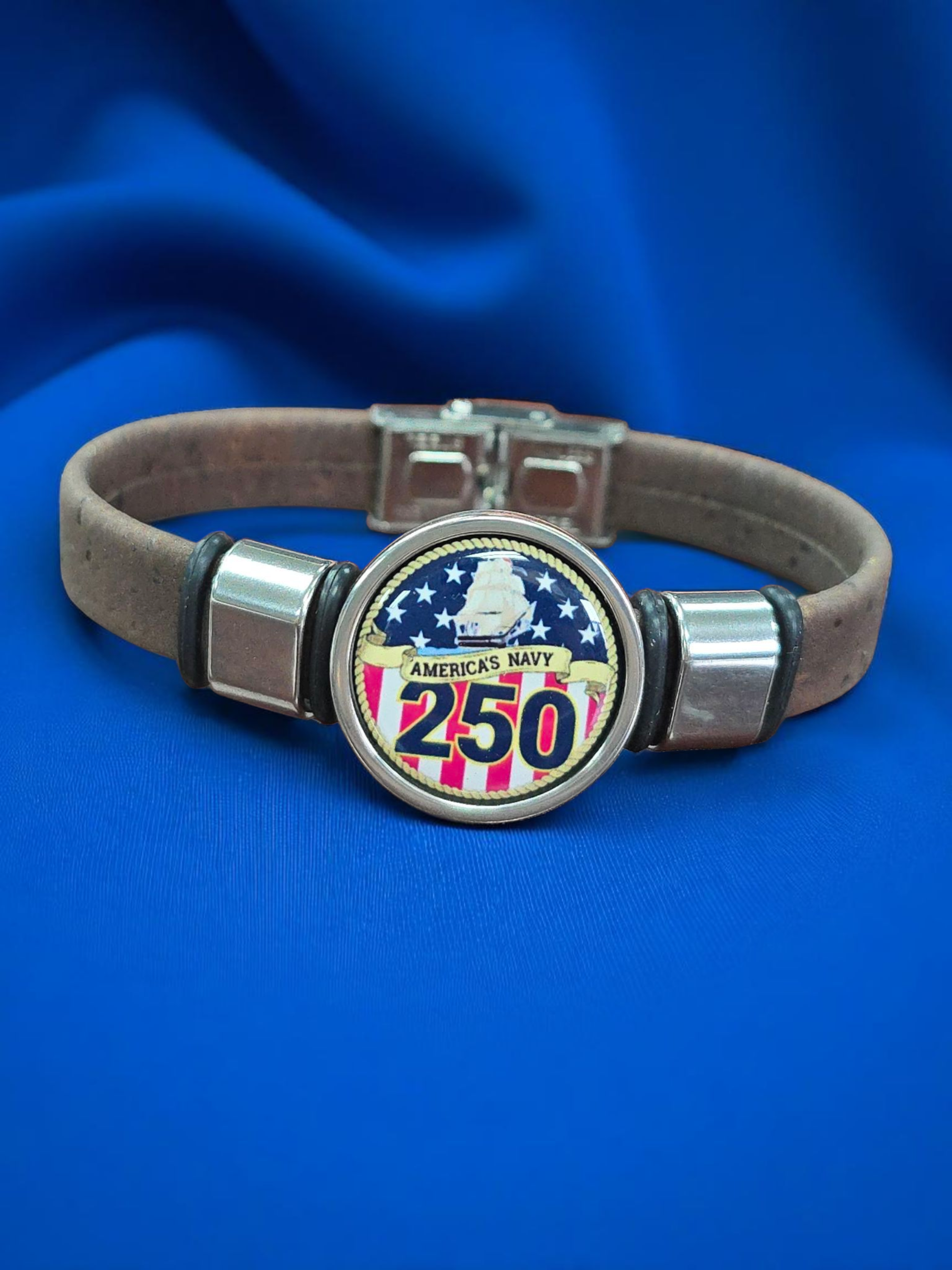 Limited Edition Navy Cork Bracelet - 250th Anniversary Collection | Made in the USA |Officially Licensed