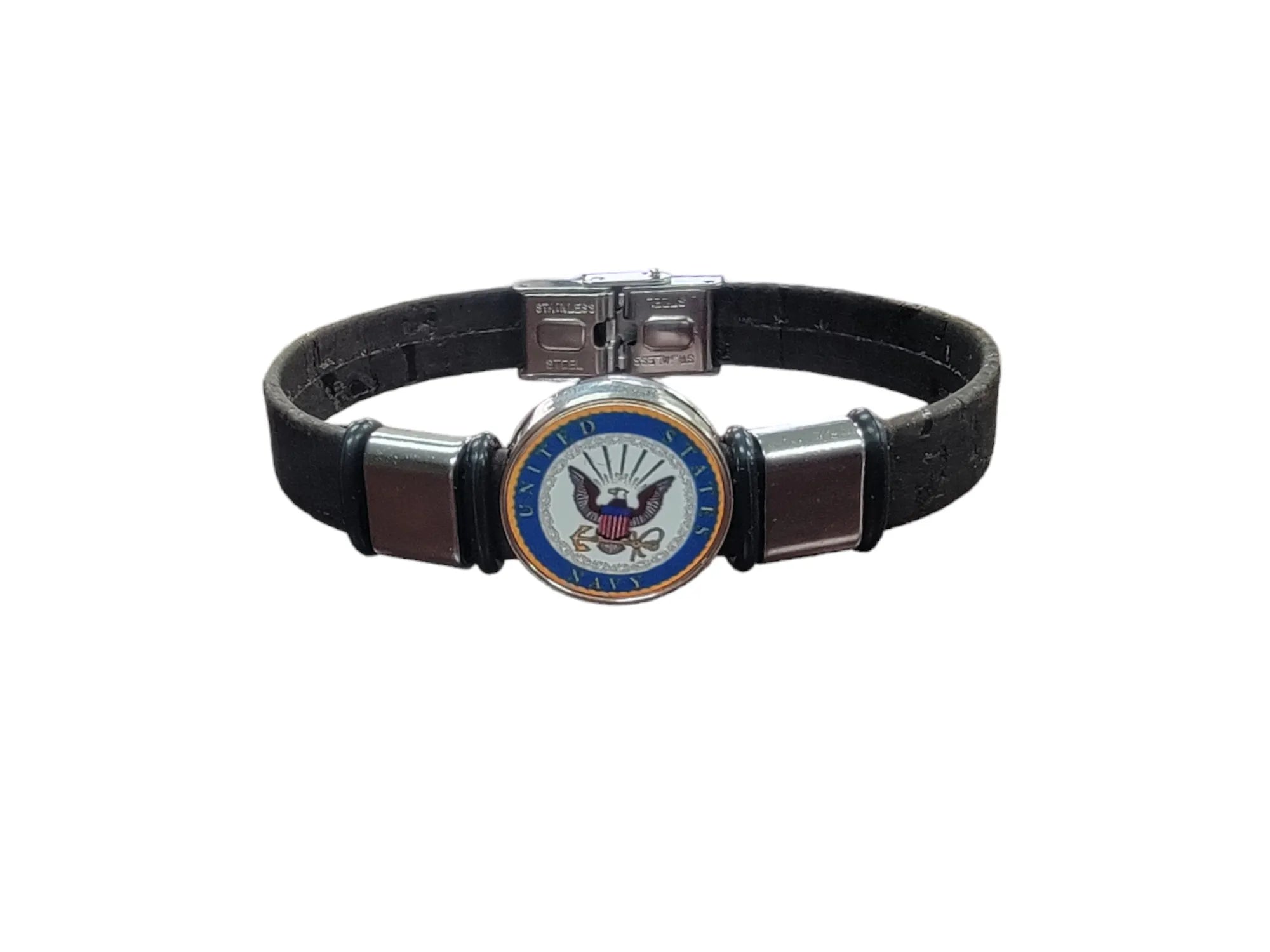 Navy Cork Bracelet, A Nautical Tribute, Unique Design, High Quality Materials, Comfortable Fit, Sizes Available, Handmade Craftsmanship