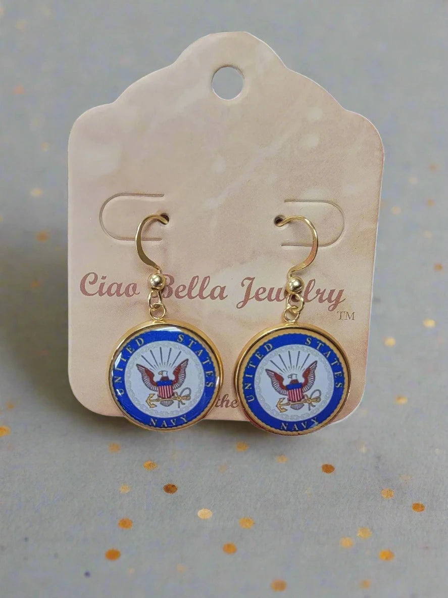 Officially Licensed  Navy Earrings, A Proud Symbol of Service  Comfortable Fit, Perfect Gift for Navy Lovers, Durable and Long Lasting