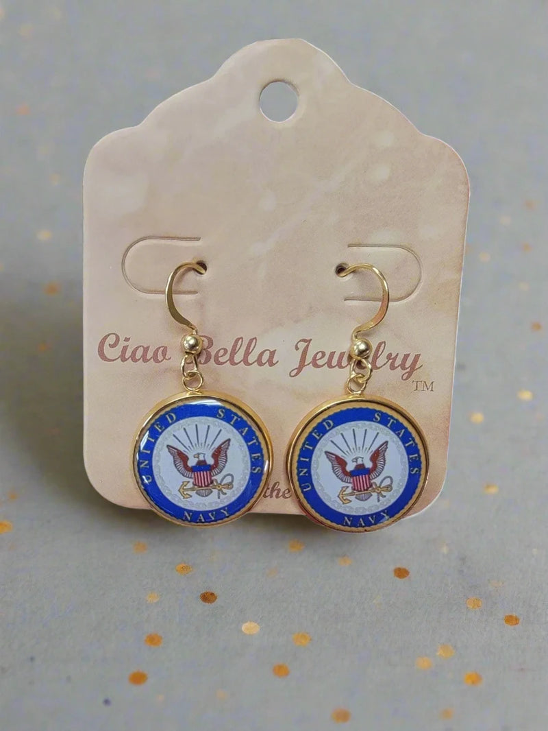 Officially Licensed  Navy Earrings - A Proud Symbol of Service and Sacrifice