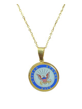 Officially Licensed Military Pendant Necklace in Gold or Silver - Gift Packed, Handmade, Stainless Steel