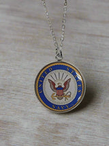 Officially Licensed Military Pendant Necklace in Gold or Silver - Gift Packed, Handmade, Stainless Steel