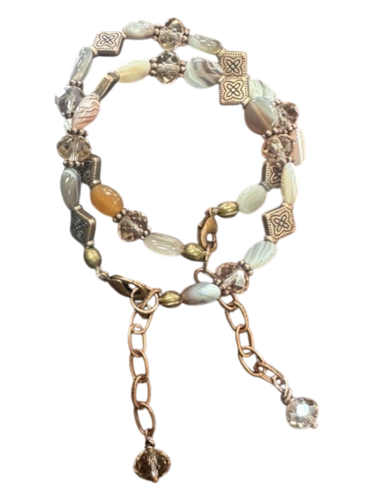 Unisex Elemental Elegance Gemstone Bracelets | Fluorite, Botswana Agate, Rhodonite