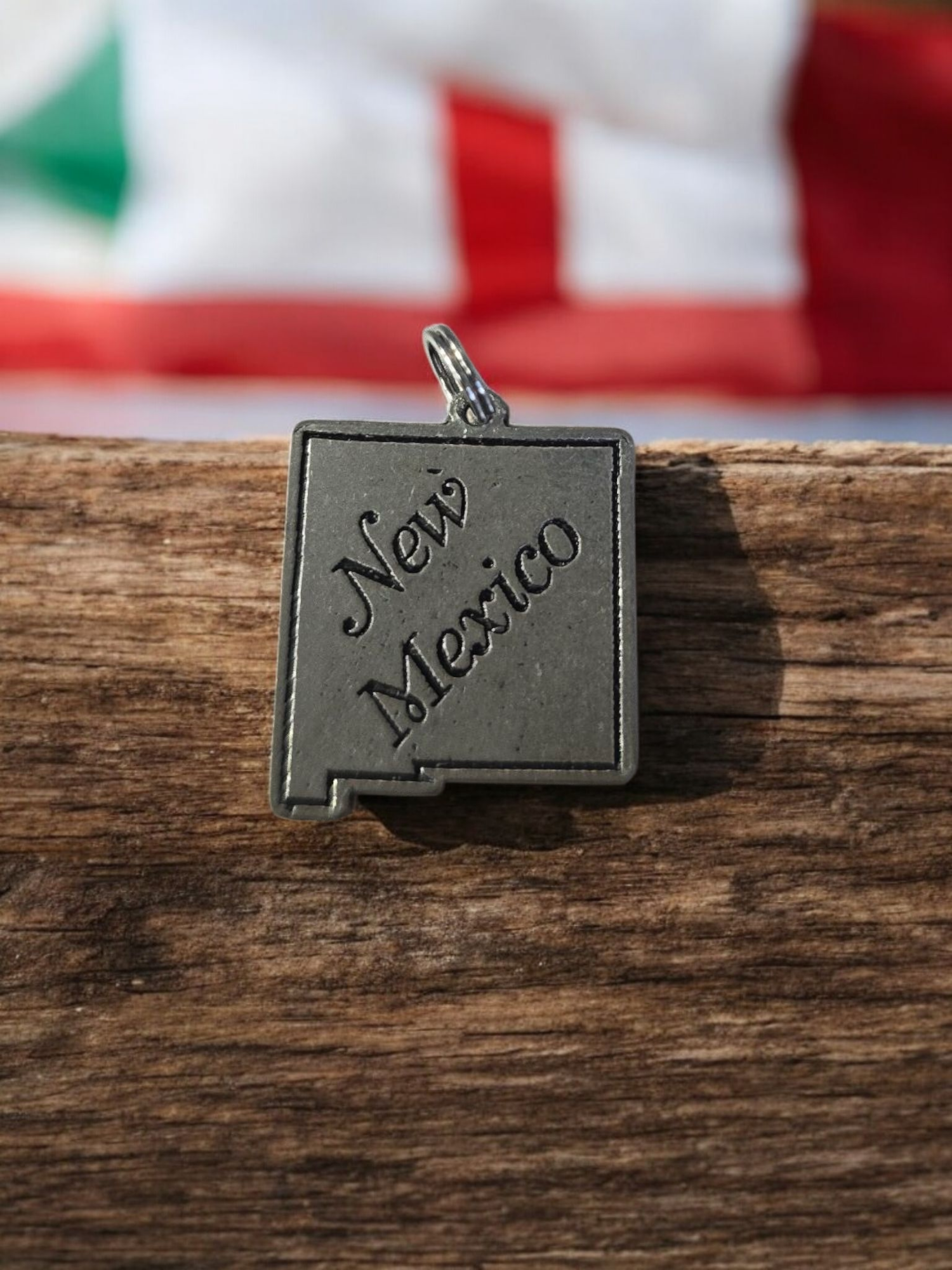 Large New Mexico State Pewter Charm | Travel Charm