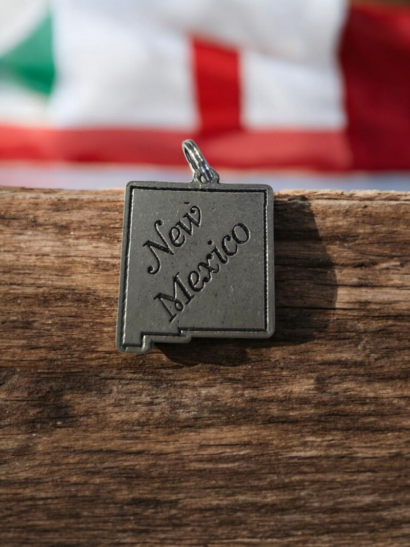 Large New Mexico State Pewter Charm | Travel Charm