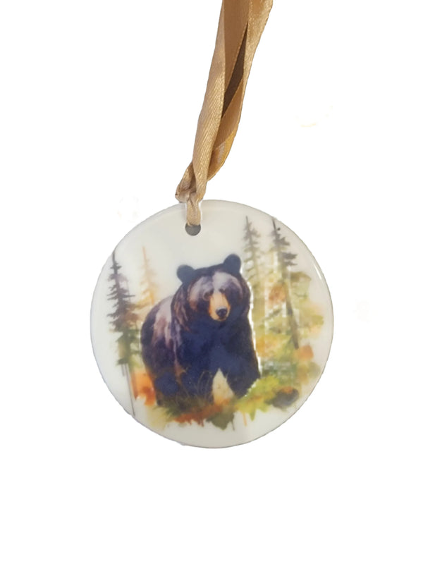 Watercolor Bear Christmas Ornament - Unique Holiday Decor