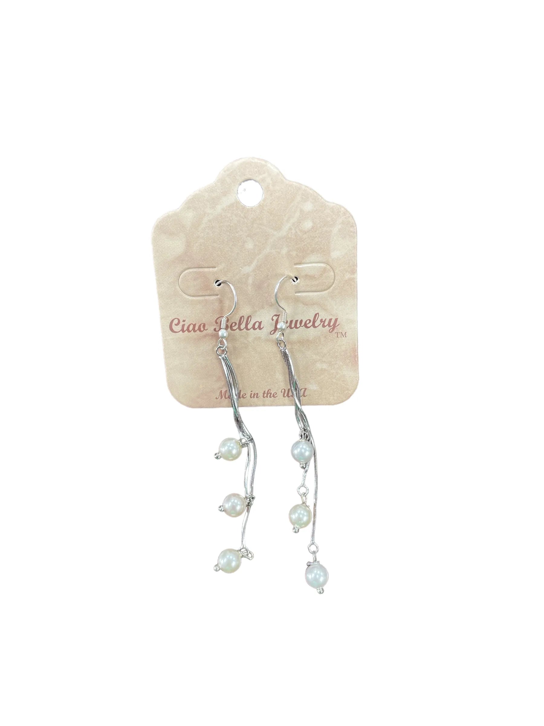 Elegant Freshwater Pearl Drop Earrings in Sterling Silver - Timeless Style