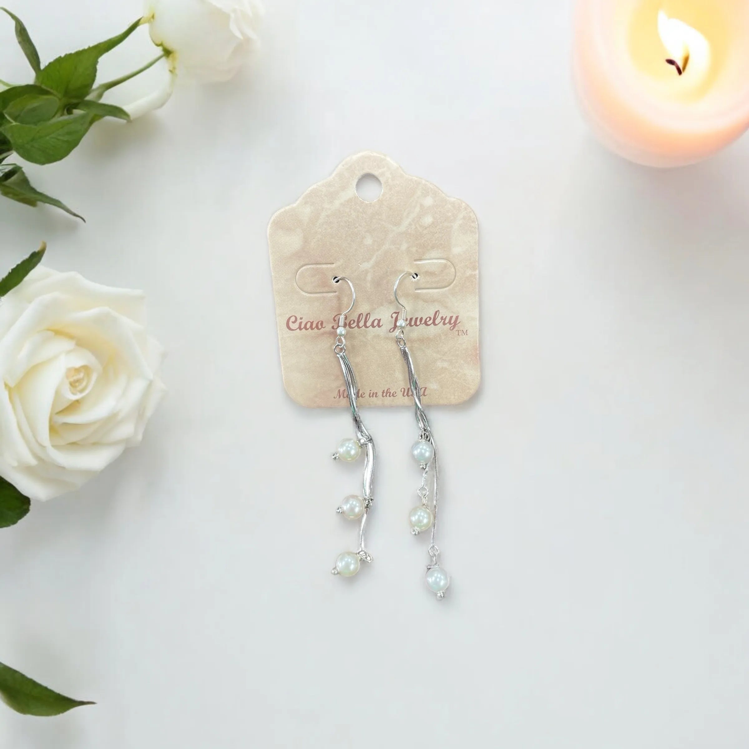 Elegant Freshwater Pearl Drop Earrings in Sterling Silver - Timeless Style