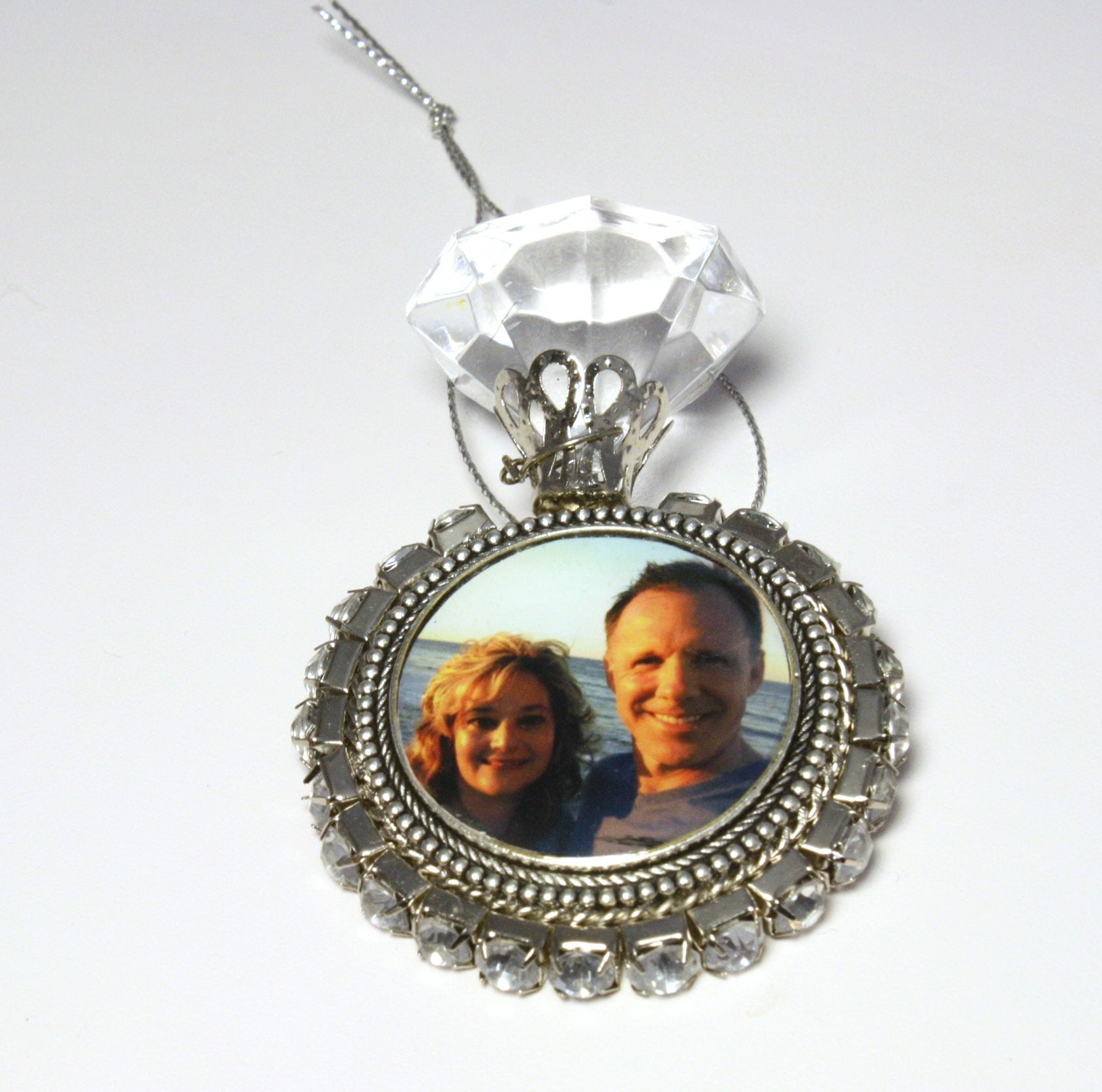 Custom Photo Wedding Ring Ornament | Engagement & Anniversary Gift