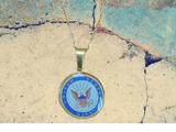 Navy Officially Licensed Gold  Pendant Necklace