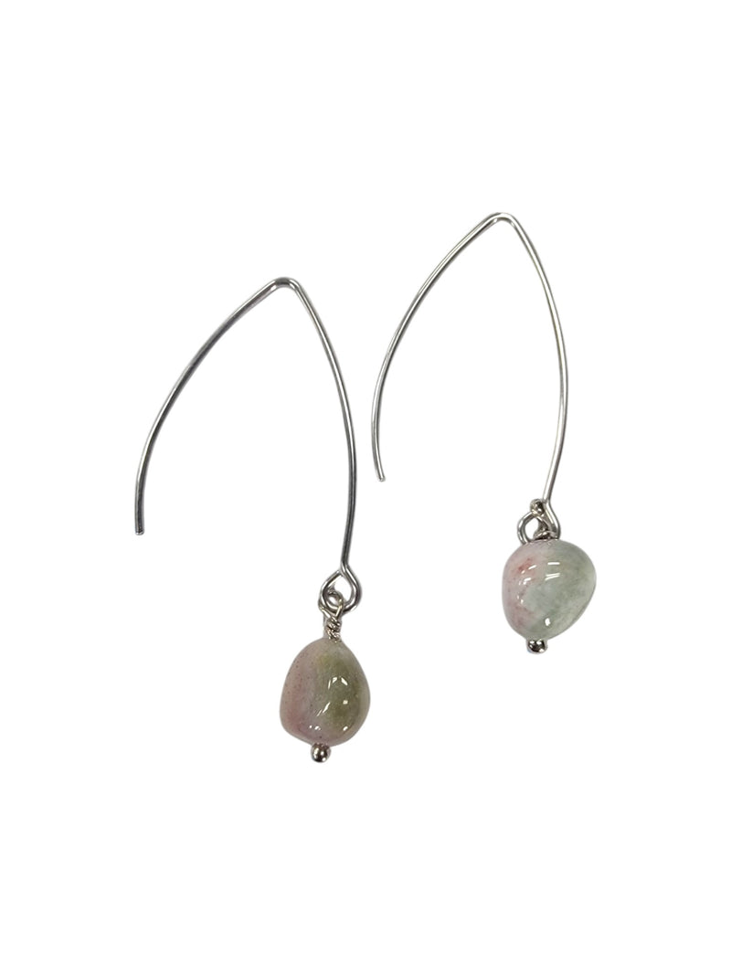 Gemstone Drop Earrings | Long Stainless Steel Hooks | Choose Your Stone