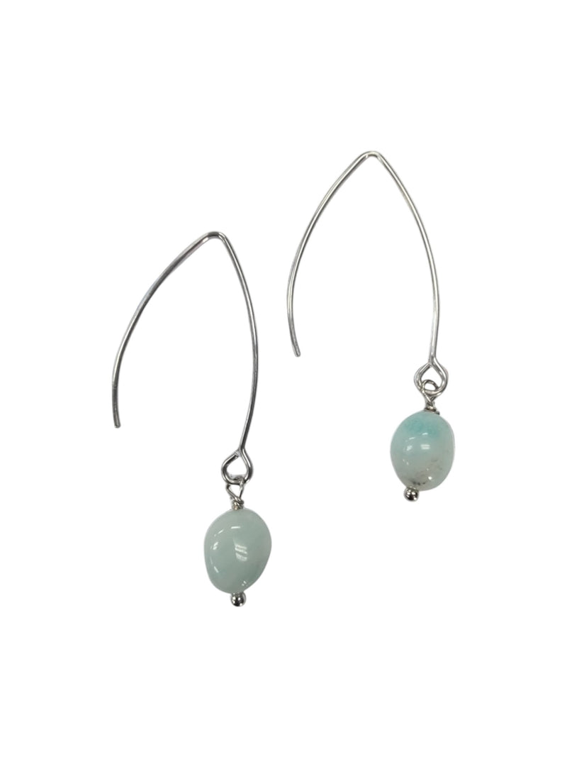 Gemstone Drop Earrings | Long Stainless Steel Hooks | Choose Your Stone