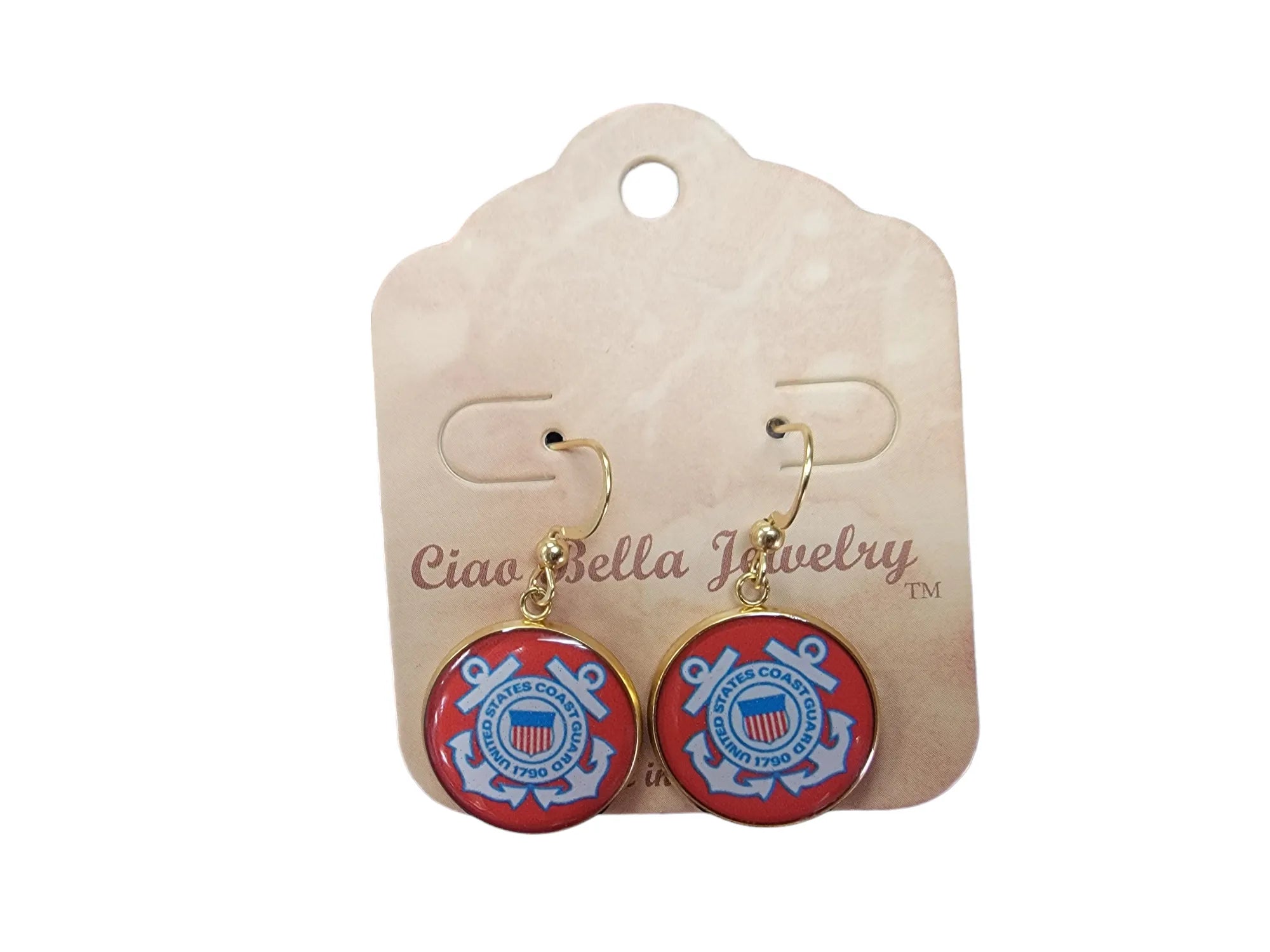Coast Guard Earrings - Officially Licensed, Sterling Silver