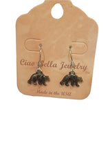 Silver Bear Charm Earrings