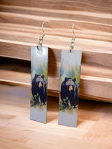 Recycled Aluminum Watercolor Bear Earrings - Eco-Friendly and Stylish