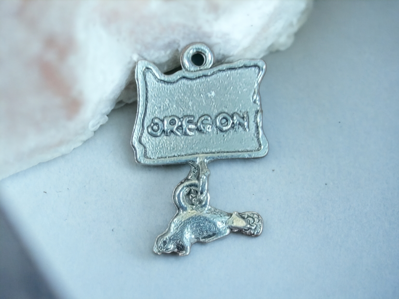 Oregon Silver Pewter State Charm