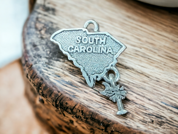 South Carolina Silver Pewter State Charm