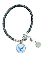 Official Air Force Leather Bracelet - Stylish, Patriotic, Adjustable