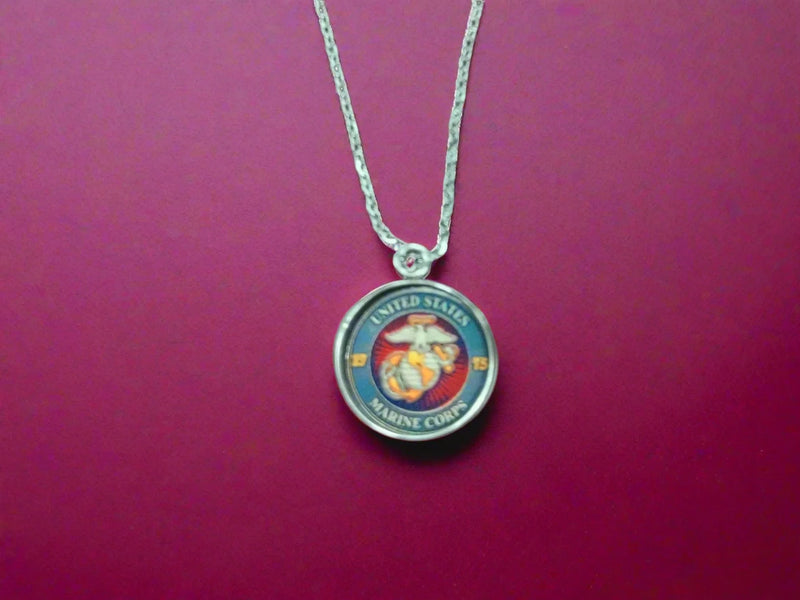 Officially Licensed Military Pendant Necklace in Gold or Silver