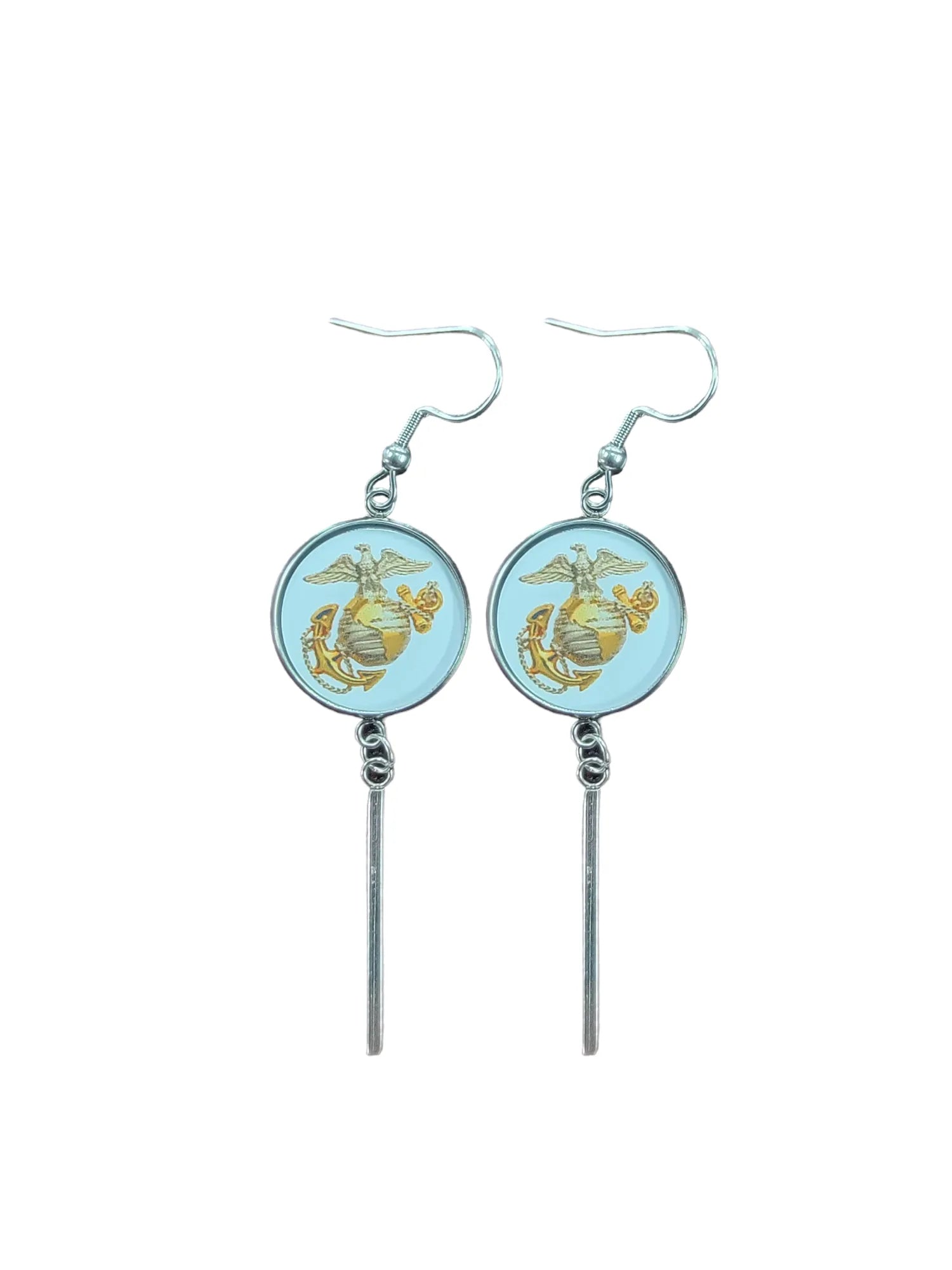 Officially Licensed Military Charm Earrings, A Proud Symbol of Service and Sacrifice, Stainless Steel, Great Gift