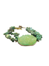 Green Druzy and Malachite Gemstone Bracelet