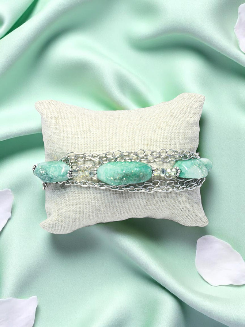 Gemstone Multi-stand Chain Bracelet