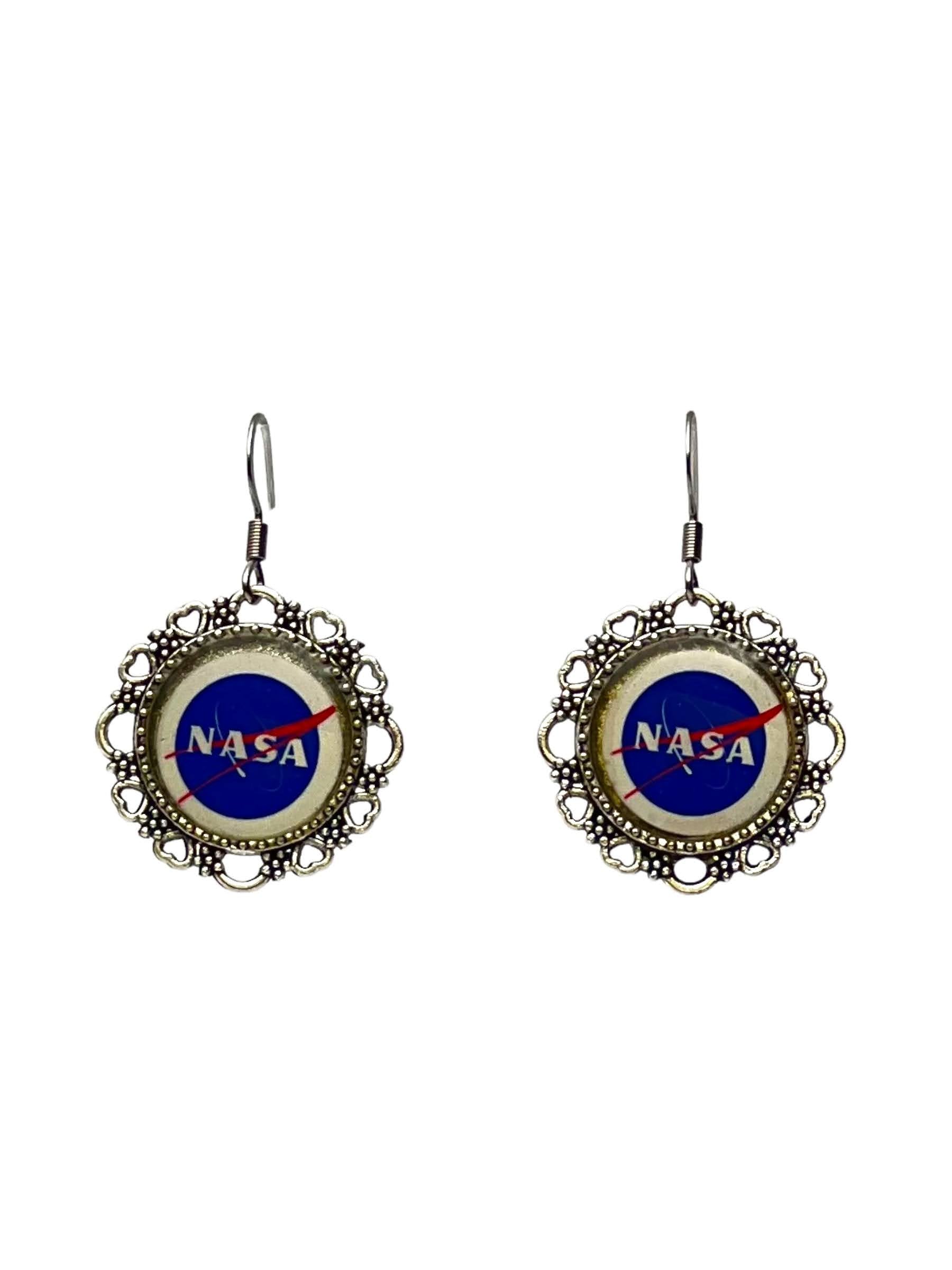 Delicate NASA Filigree Pendant & Earring Set | Silver | Space Fan Gift