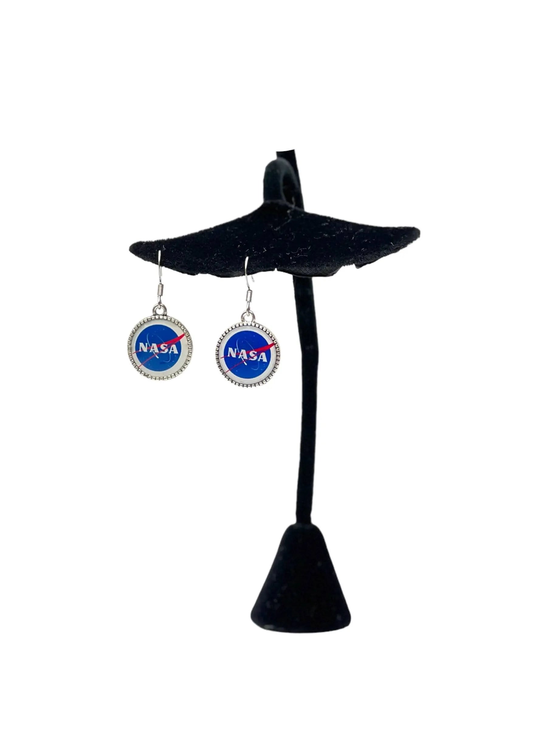 NASA Logo Drop Earrings  | Silver Stainless Steel  | Space Enthusiast Gift