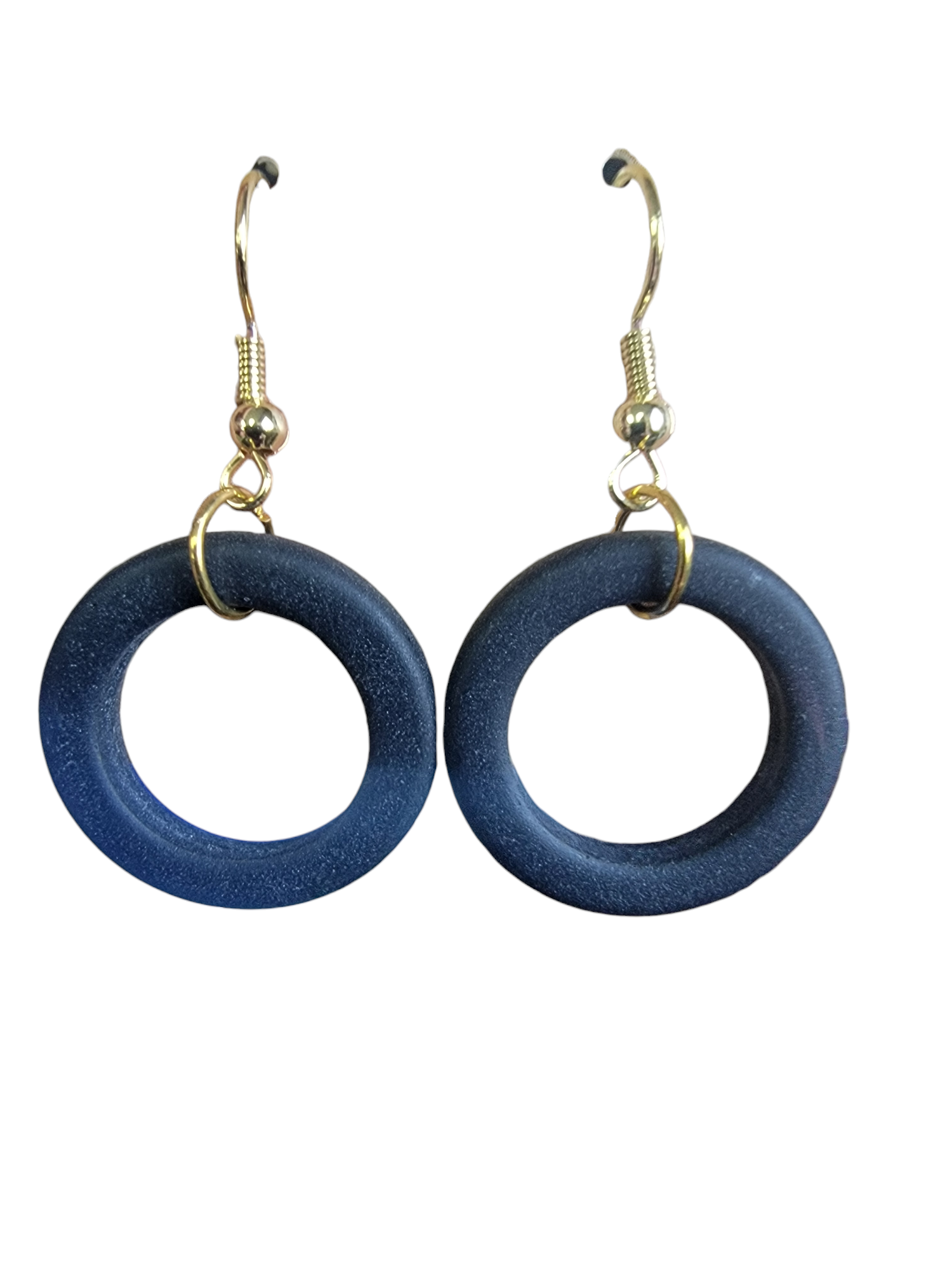 Deep Sea Style: Black Cultured Sea Glass Hoop Earrings