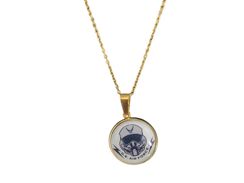 Officially Licensed Military Pendant Necklace in Gold or Silver - Gift Packed, Handmade, Stainless Steel