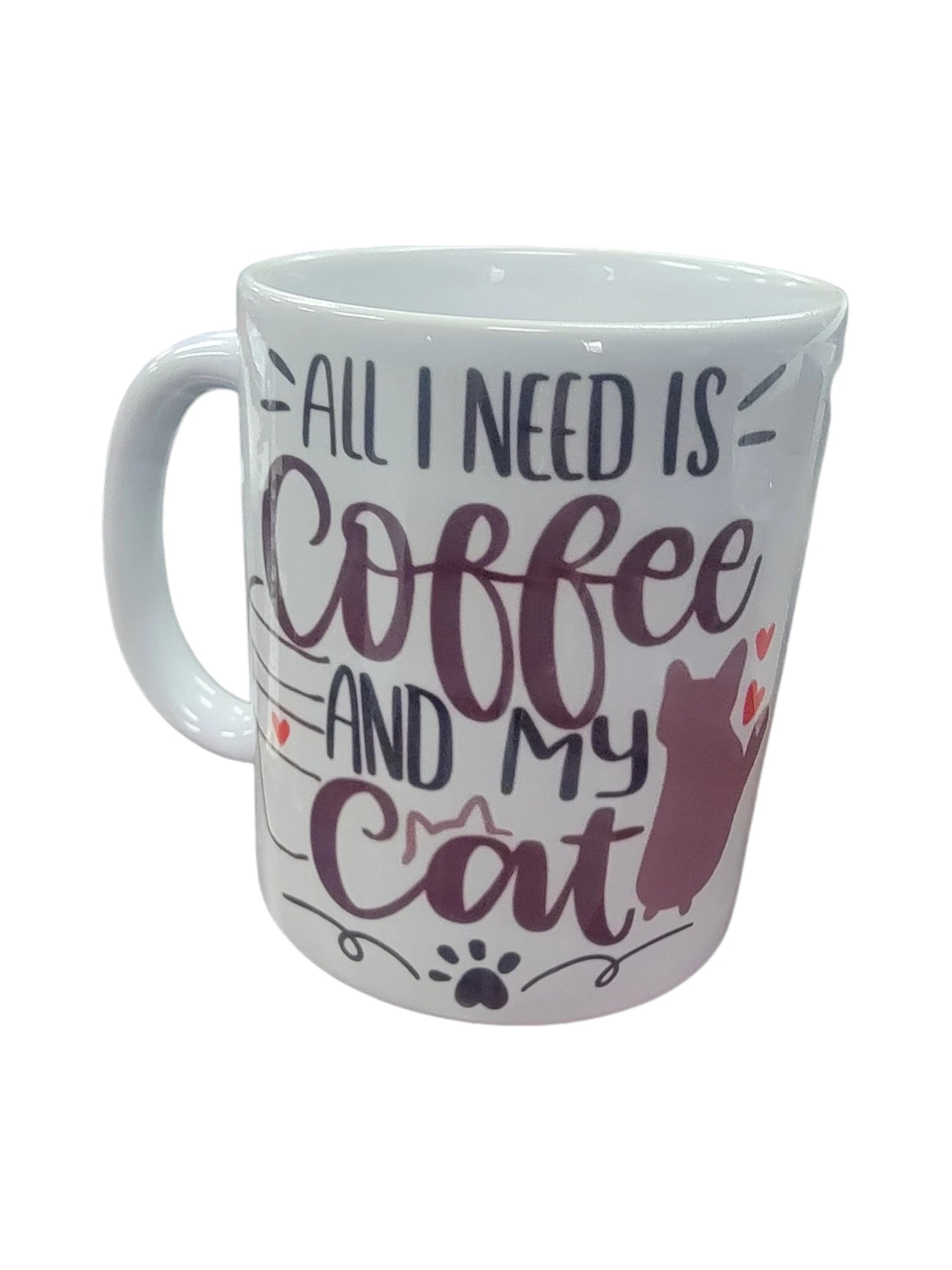 "All I Need is Coffee and My Cat" Mug | Cat Lover Coffee Mug