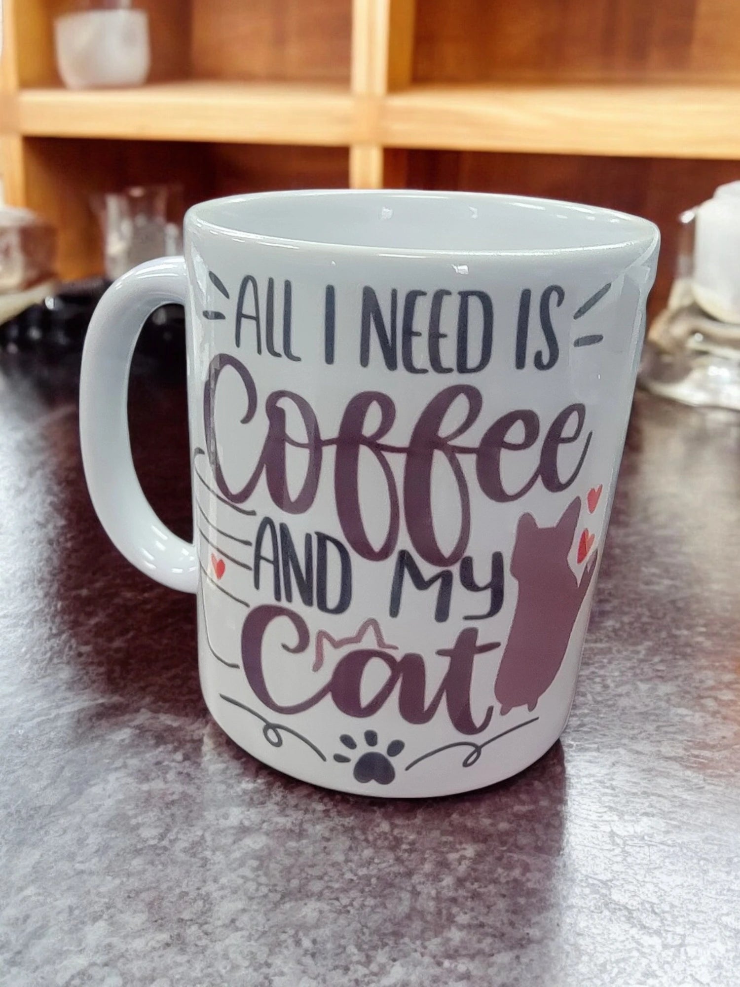 "All I Need is Coffee and My Cat" Mug | Cat Lover Coffee Mug