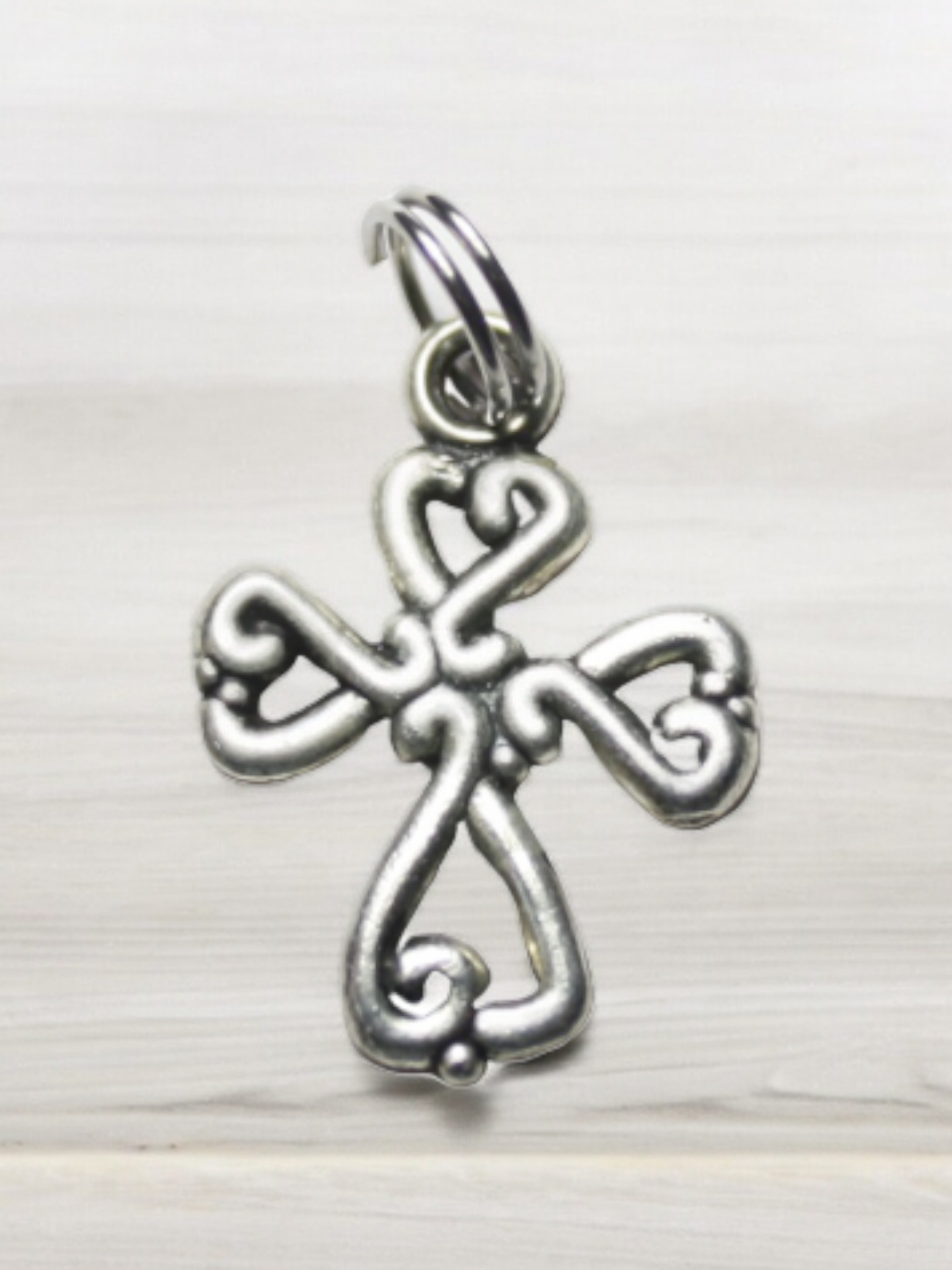 Celtic Scroll Cross Pewter Pendant - Irish Heritage Jewelry