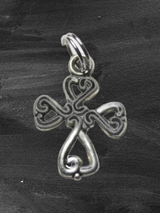 Silver Pewter Celtic Scroll Cross Charm Pendant (.75", Gift Boxed)