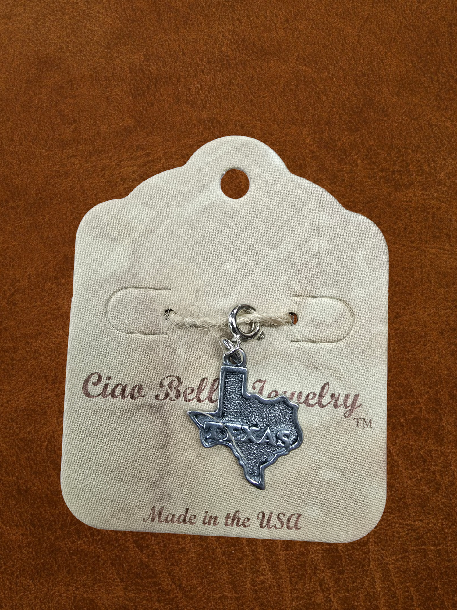 Lone Star Style: Texas Silver Pewter State Charm (Necklace or Bracelet)