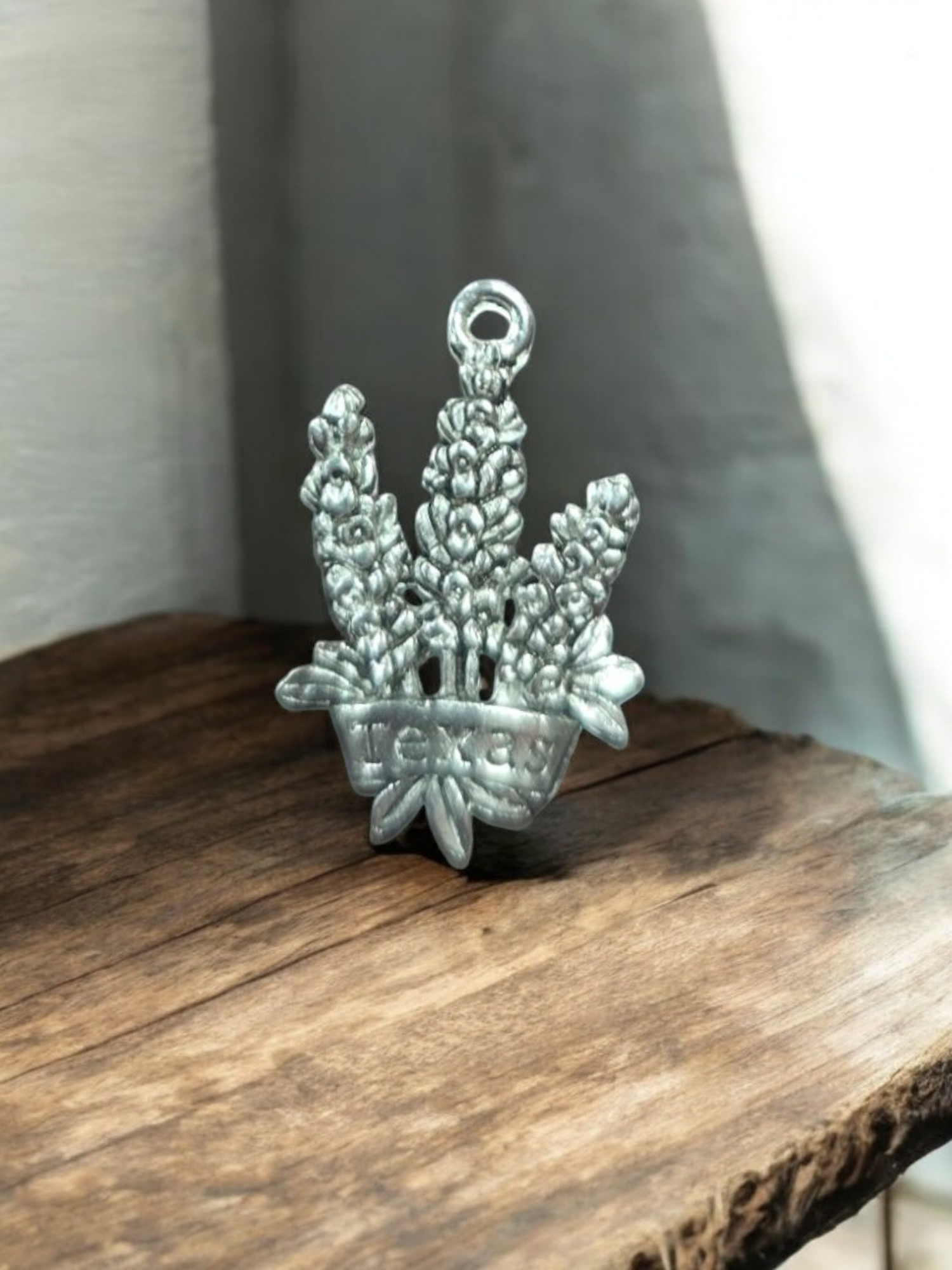 Texas Bluebonnet Wildflower Pewter Charm | Flower Charm by Michelle Marie Boutique