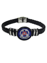 Officially Licensed USAF Braided Leather Bracelet, Patriotic Design, Durable Genuine Black Leather, Multiple Patterns and Sizes Available (Gift Boxed)