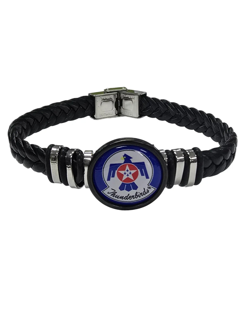 Officially Licensed USAF Braided Leather Bracelet (Gift Boxed)